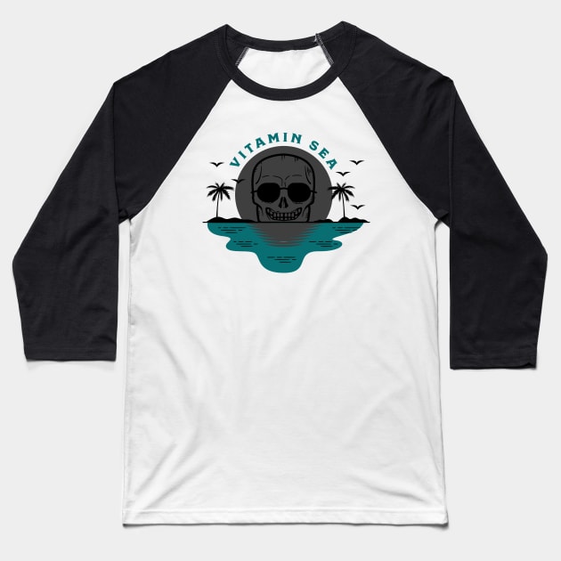 vitamin sea skull Baseball T-Shirt by 4ntler